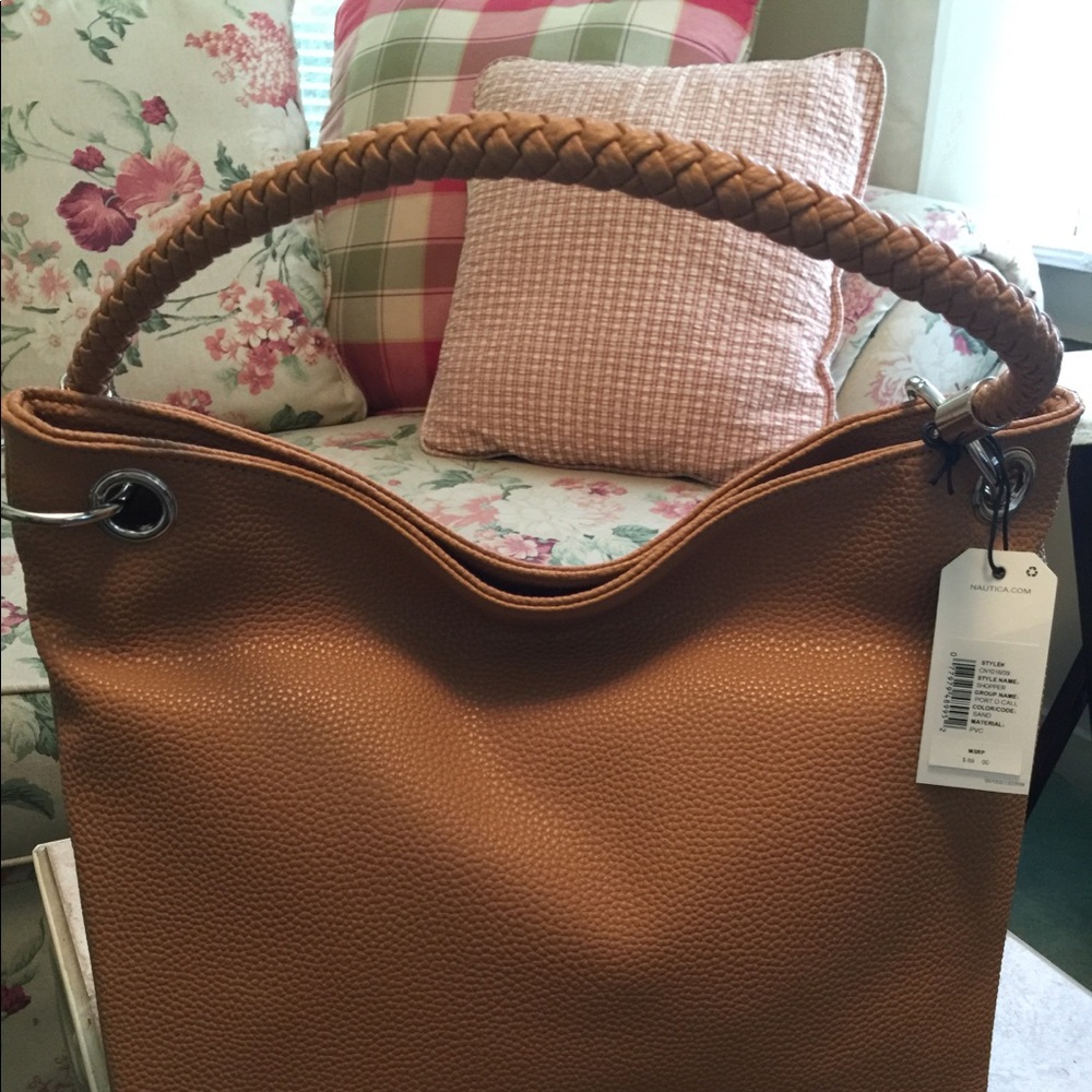 Sand colored Nautical handbag.